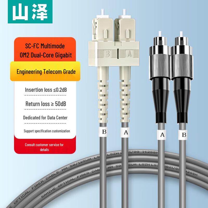 SAMZHE Armored SC-FC Multimode Duplex Fiber Optic Patch Cable
SAMZHE Armored SC-FC Multimode Duplex Fiber Optic Patch Cable