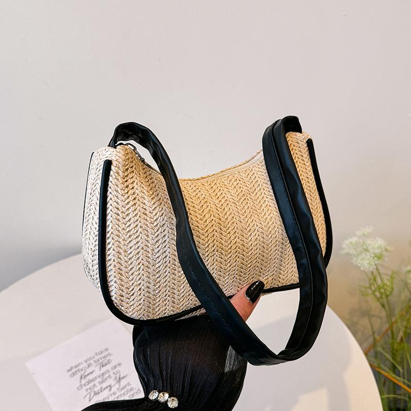 Летняя новая подростковая ретро сумка-тоут в стиле колор-блок, сотня плетеных сумок под мышкой чёрный
Летняя новая подростковая ретро сумка-тоут в стиле колор-блок, сотня плетеных сумок под мышкой чёрный