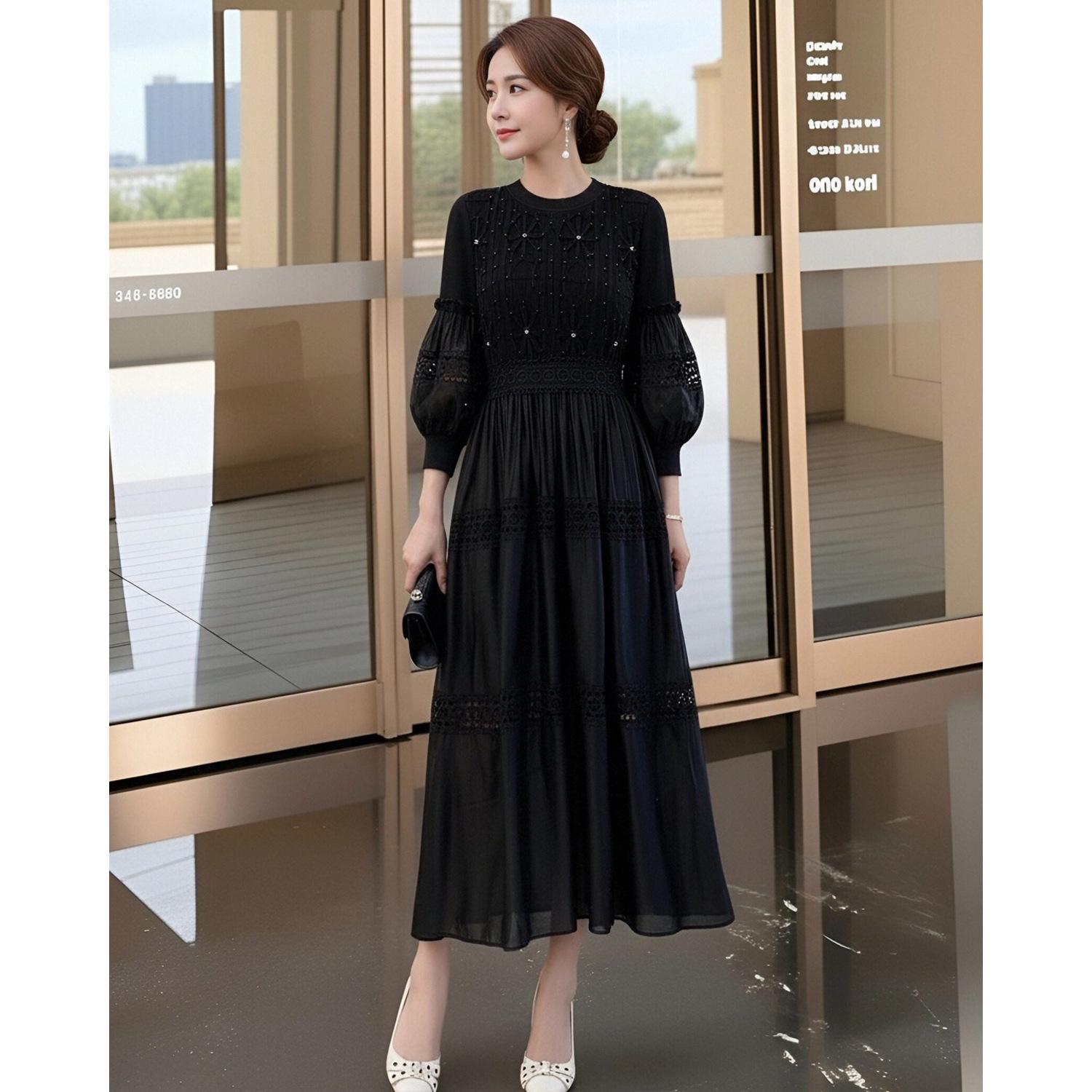 Elegant Navy Blue Maxi Dress - Sophisticated and Relaxed Fit for Middle-Aged Women, Plus Size Available One Size (Suitable for 90-160 jin)
Elegant Navy Blue Maxi Dress - Sophisticated and Relaxed Fit for Middle-Aged Women, Plus Size Available One Size (Suitable for 90-160 jin)