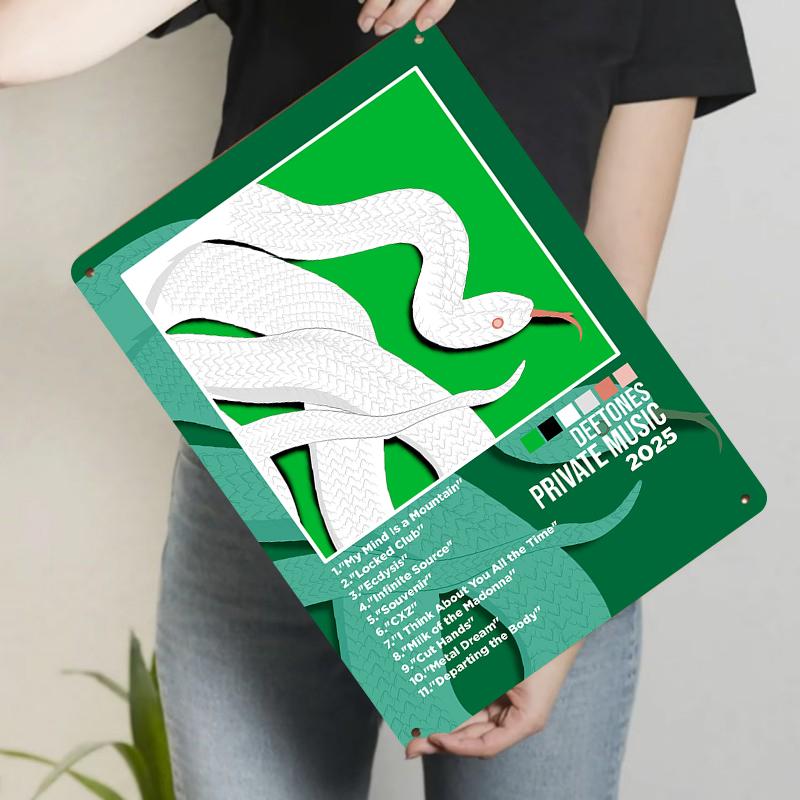 Deftones Private Music Album Cover Metal Wall Art White Snake Green Background Home Decoration 20x30cm(7.8x11.8inch)
Deftones Private Music Album Cover Metal Wall Art White Snake Green Background Home Decoration 20x30cm(7.8x11.8inch)