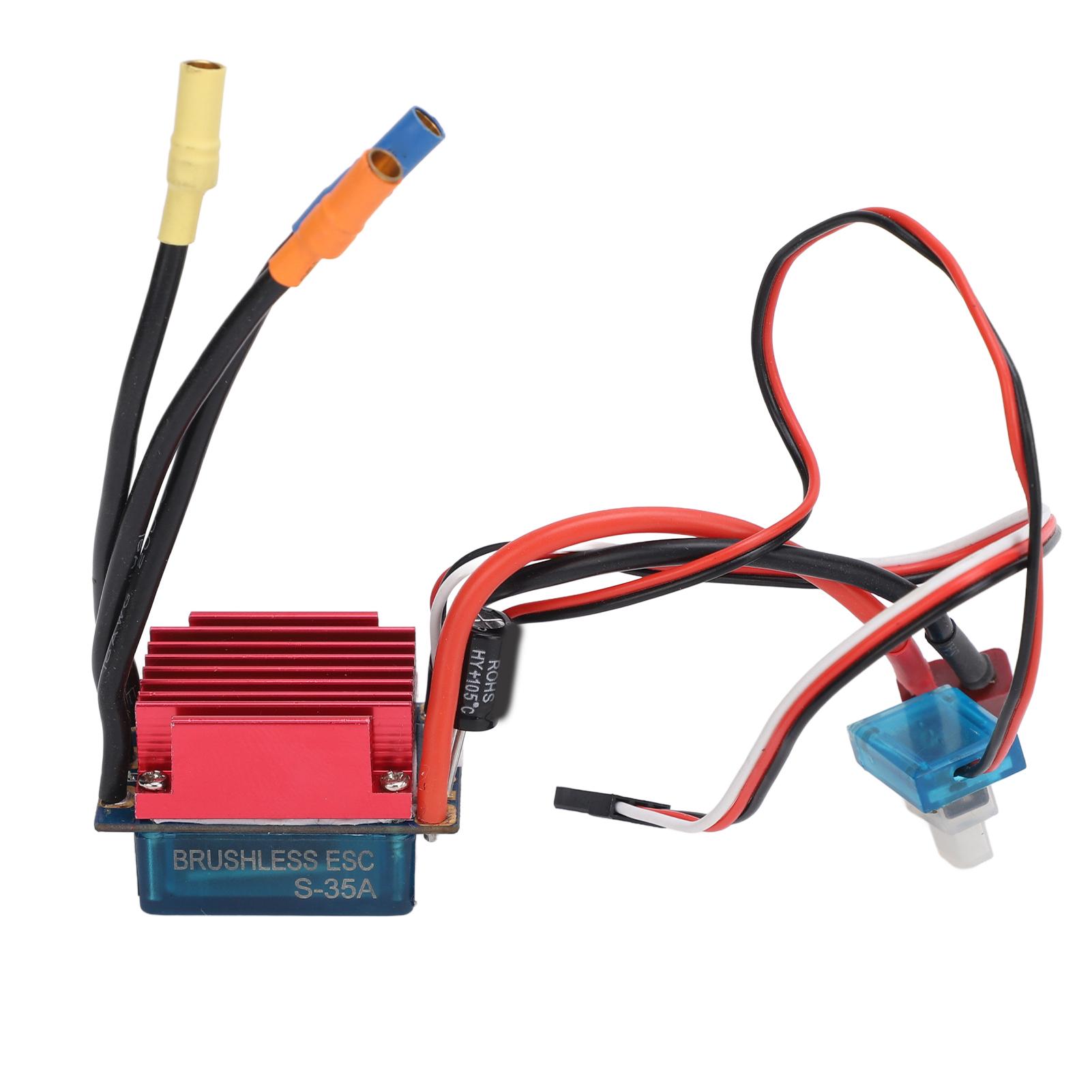 RC Brushless ESC Waterproof Sensorless Electric Speed Controller for 116 118 RC Cars Boats 35A
RC Brushless ESC Waterproof Sensorless Electric Speed Controller for 116 118 RC Cars Boats 35A