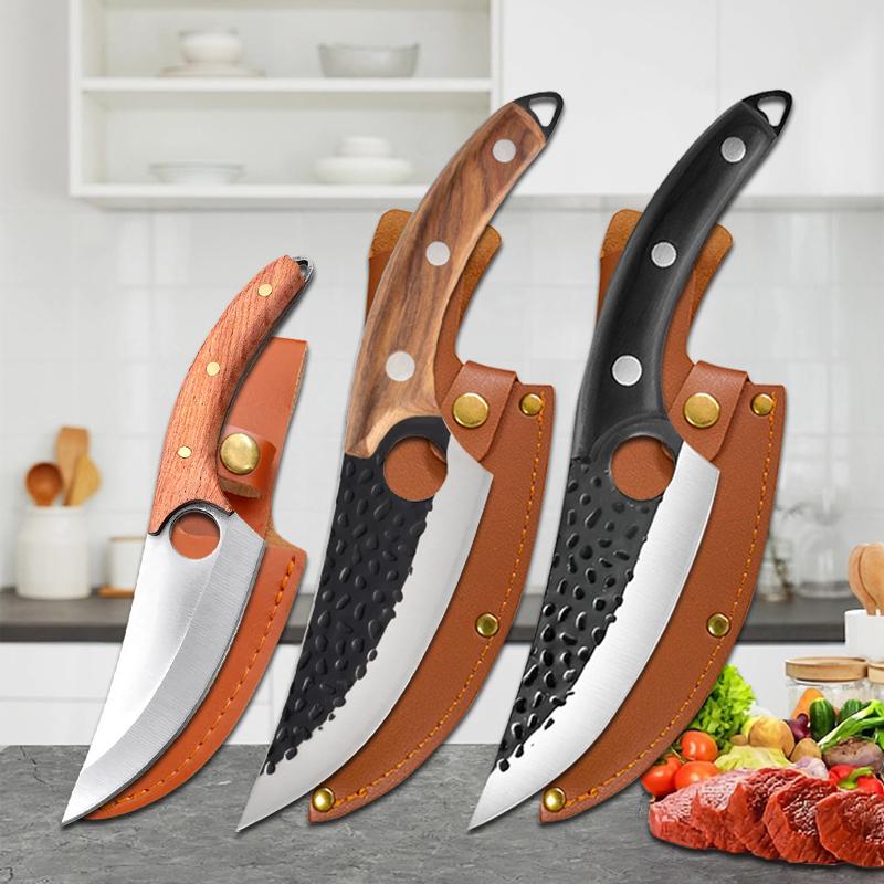 Кованый кухонный нож для разделки мяса, острый нож для повара, нож для обвалки мяса, нож для очистки овощей и фруктов, универсальный нож для рыбалки с ножнами
Кованый кухонный нож для разделки мяса, острый нож для повара, нож для обвалки мяса, нож для очистки овощей и фруктов, универсальный нож для рыбалки с ножнами