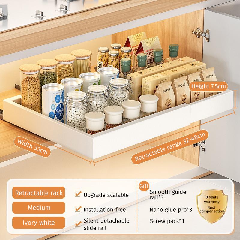 Retractable Storage Rack with Slide Rails Pull-out Kitchen Drawer Storage Rack Spice Box Storage Rack Cabinets Organizer Holder
Retractable Storage Rack with Slide Rails Pull-out Kitchen Drawer Storage Rack Spice Box Storage Rack Cabinets Organizer Holder