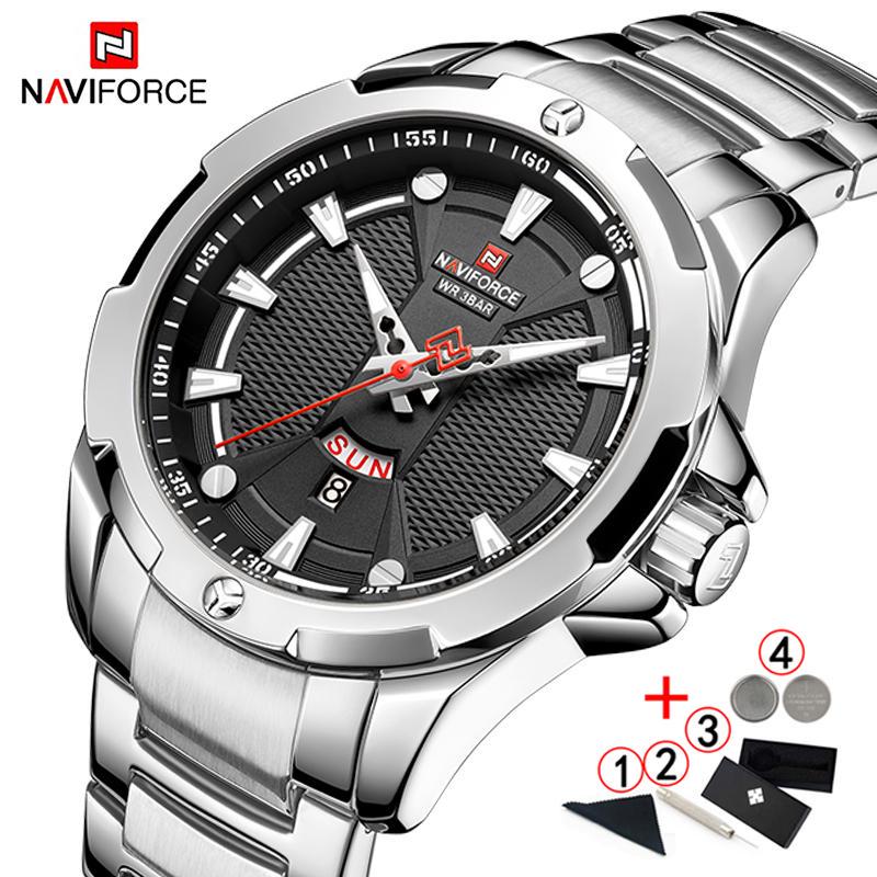 NAVIFORCE Роскошные бизнес-часы для мужчин Мода Военный кварц Wristwatch мужские водонепроницаемые Серебряные Мужские часы мужчины
NAVIFORCE Роскошные бизнес-часы для мужчин Мода Военный кварц Wristwatch мужские водонепроницаемые Серебряные Мужские часы мужчины