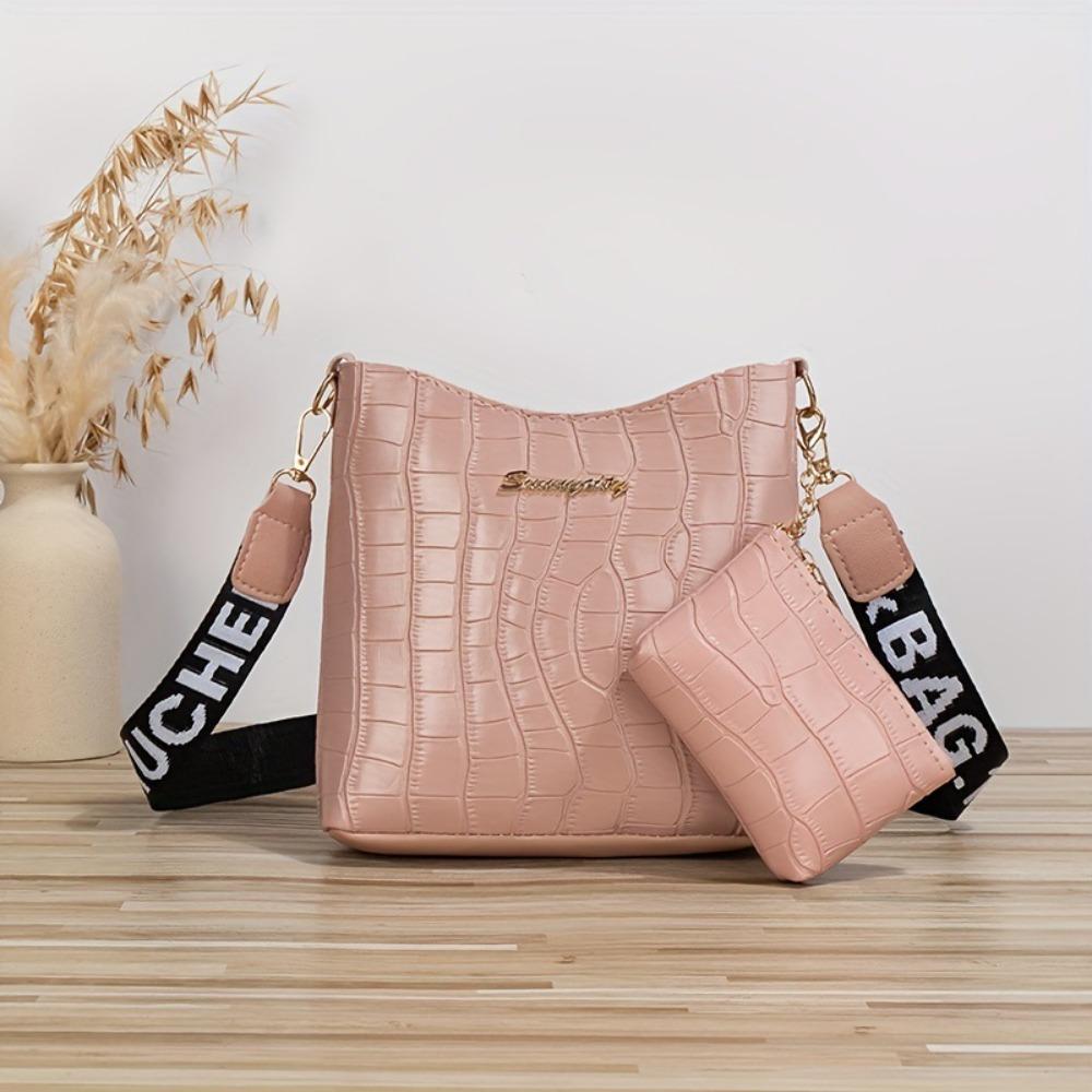 2PCS High Quality PU Leather Women Single Shoulder Bag Crocodile Large Capacity Bucket Bag Crossbody Bag Female
2PCS High Quality PU Leather Women Single Shoulder Bag Crocodile Large Capacity Bucket Bag Crossbody Bag Female