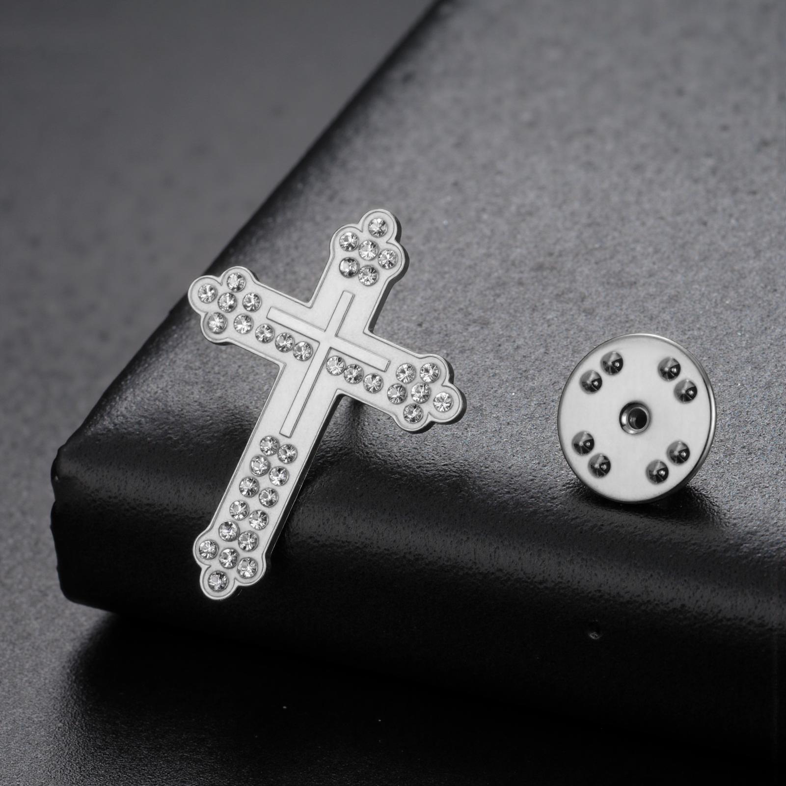 LIKGREAT Luxury Corrosion Carved Cross Brooch Steel Gold Color Tone Rhinestone Inlaid Religious Suit Pin Fashion Jewelry Gift
LIKGREAT Luxury Corrosion Carved Cross Brooch Steel Gold Color Tone Rhinestone Inlaid Religious Suit Pin Fashion Jewelry Gift