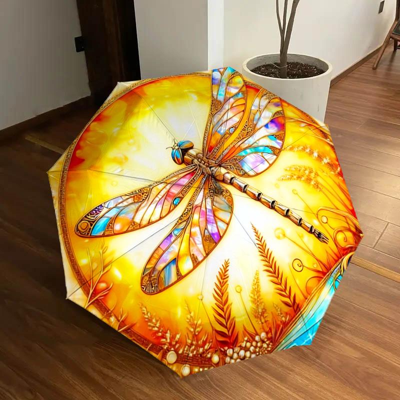Stained Dragonfly Auto Open Close Umbrella - Portable Folding Design with 8-Bone Iron Frame, Gift for Fans, Travelers, Daily Use, Festive Pr
Stained Dragonfly Auto Open Close Umbrella - Portable Folding Design with 8-Bone Iron Frame, Gift for Fans, Travelers, Daily Use, Festive Pr