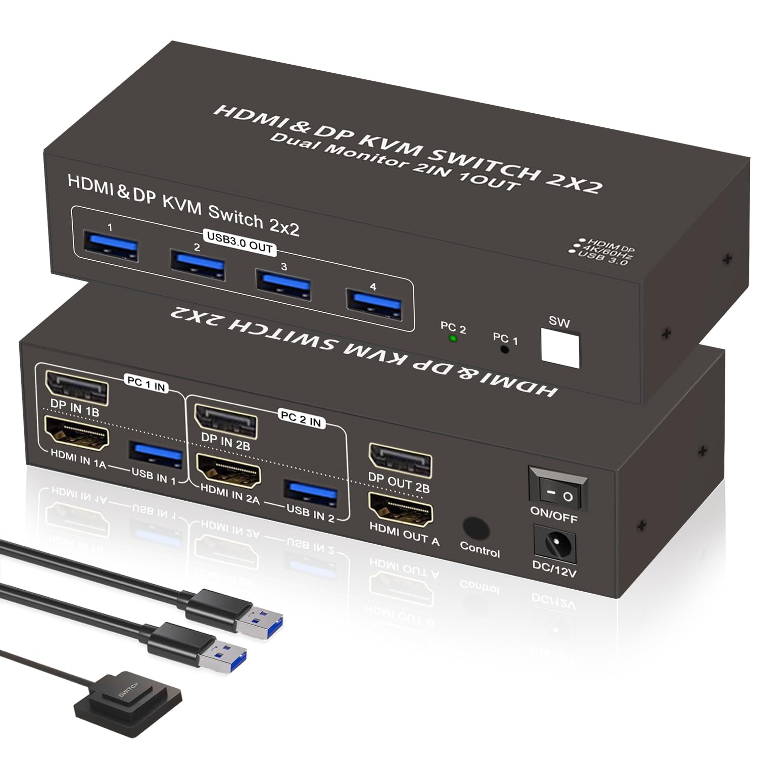 перемикання 2 моніторів одночасне HDMI Displayport KVM перемикач 2ПК 2 монітори одночасний вивід подвійний 2 блоки перемикання подвійний дисплей USB X 4 вихід 4K
перемикання 2 моніторів одночасне HDMI Displayport KVM перемикач 2ПК 2 монітори одночасний вивід подвійний 2 блоки перемикання подвійний дисплей USB X 4 вихід 4K