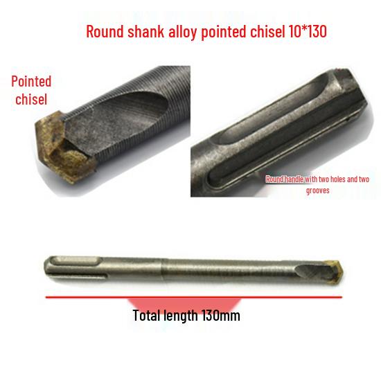 Electric Hammer Drill Bit: Extended Round Shank, Dual Flute, Flat Chisel, Impact Point, for Concrete and Shovel Use.
Electric Hammer Drill Bit: Extended Round Shank, Dual Flute, Flat Chisel, Impact Point, for Concrete and Shovel Use.
