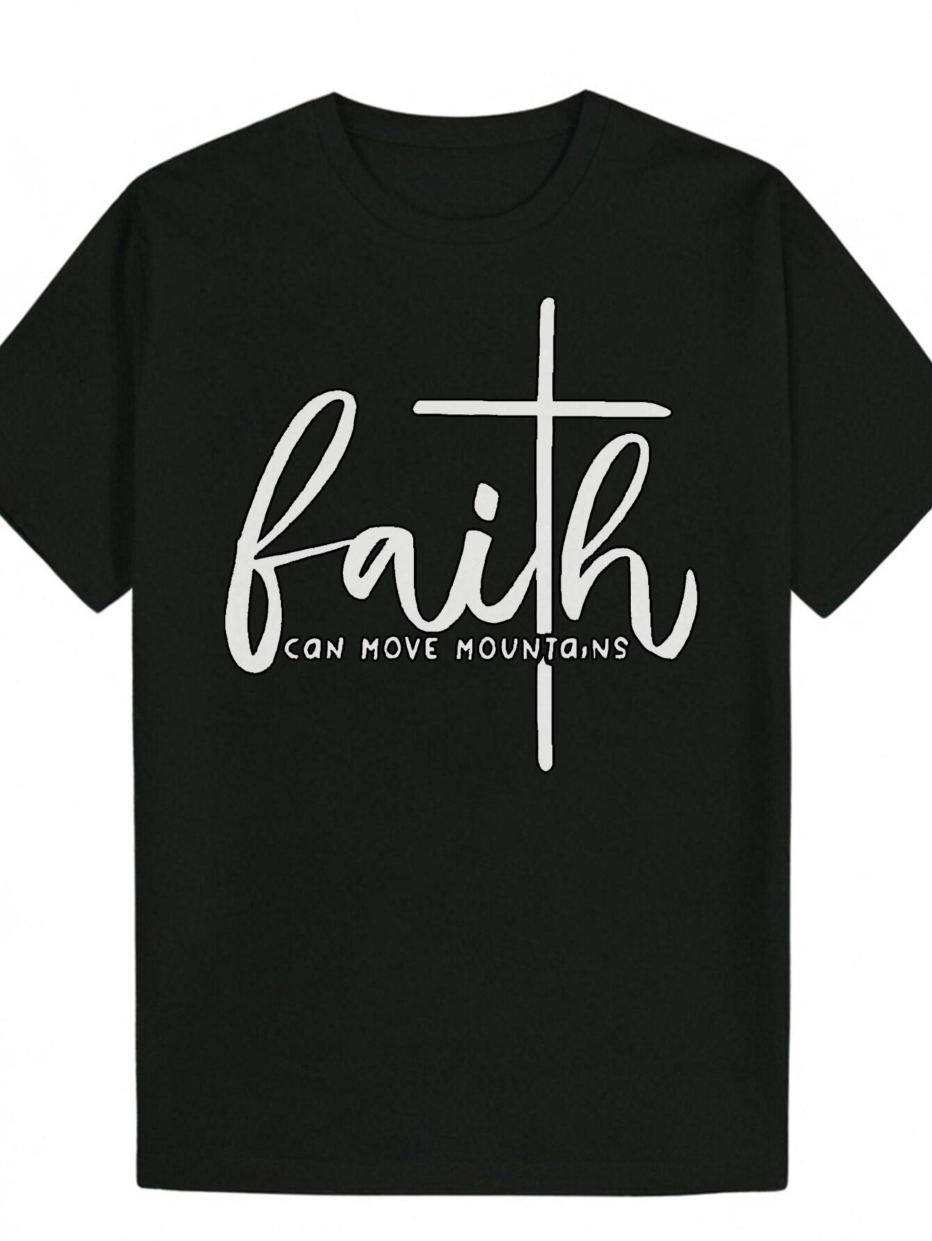 Black T-shirt with Inspirational Faith Can Move Mountains Design - Casual Polyester Crew Neck XXL
Black T-shirt with Inspirational Faith Can Move Mountains Design - Casual Polyester Crew Neck XXL