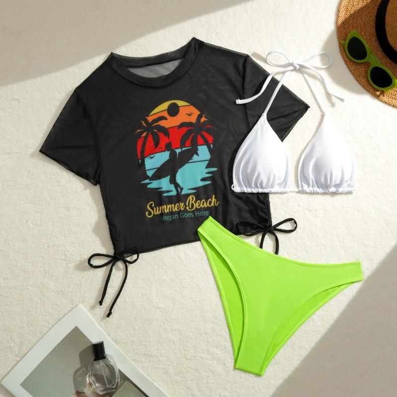 Сексуальный модный трехсекционный женский комплект BIKINI с принтом и кружевом, с коротким рукавом M светло-зеленый
Сексуальный модный трехсекционный женский комплект BIKINI с принтом и кружевом, с коротким рукавом M светло-зеленый