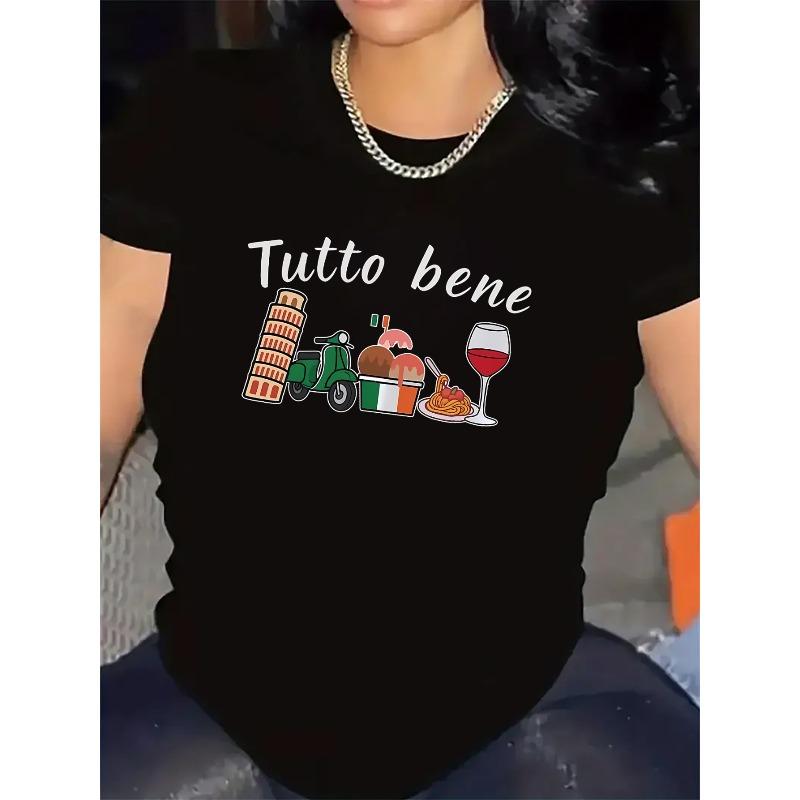 Women S Short Sleeve Tee, Made From Lightweight and Durable, Showcasing A Tutto Bene Italian Theme with Pizza, Wine, and Famous Landmarks, 4XL чорний
Women S Short Sleeve Tee, Made From Lightweight and Durable, Showcasing A Tutto Bene Italian Theme with Pizza, Wine, and Famous Landmarks, 4XL чорний