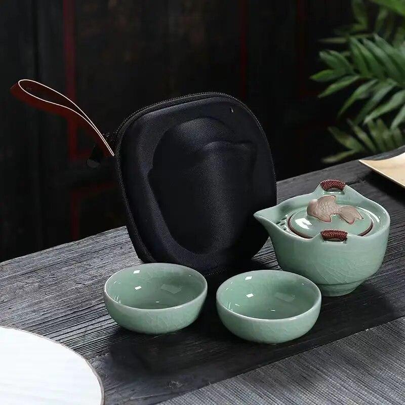 Portable Ge Kiln Ceramic Travel Tea Set 1 Teapot 2 Teacup Car Mounted Tea Set Gaiwan Cups and Mugs Yixing Kettle Cute Cup Pot
Portable Ge Kiln Ceramic Travel Tea Set 1 Teapot 2 Teacup Car Mounted Tea Set Gaiwan Cups and Mugs Yixing Kettle Cute Cup Pot