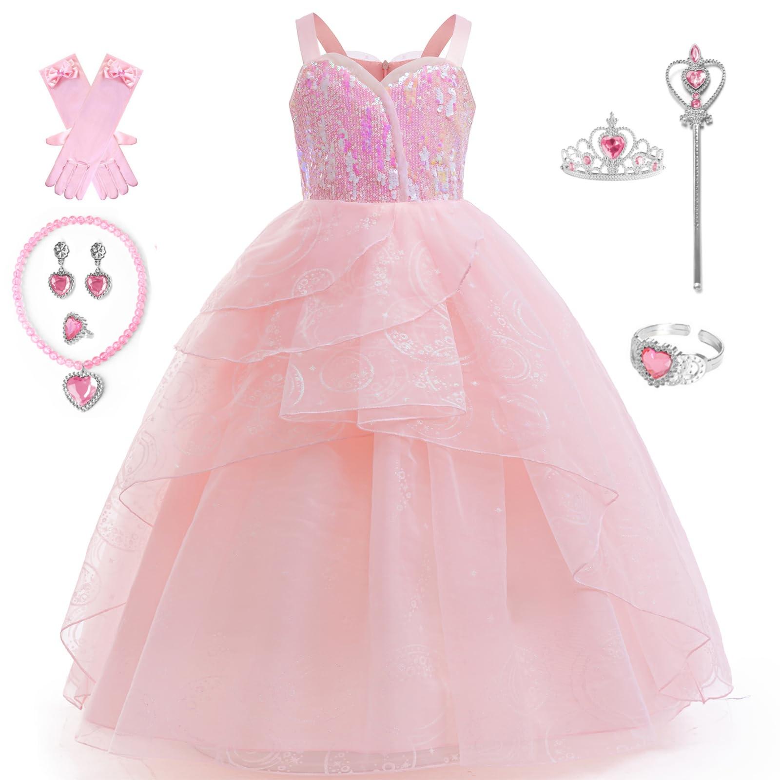 Pink Glinda Costume Dress for Girls Witch Sequin pageant dress for girls special occasion With Wand and Crown 110 рожевий
Pink Glinda Costume Dress for Girls Witch Sequin pageant dress for girls special occasion With Wand and Crown 110 рожевий