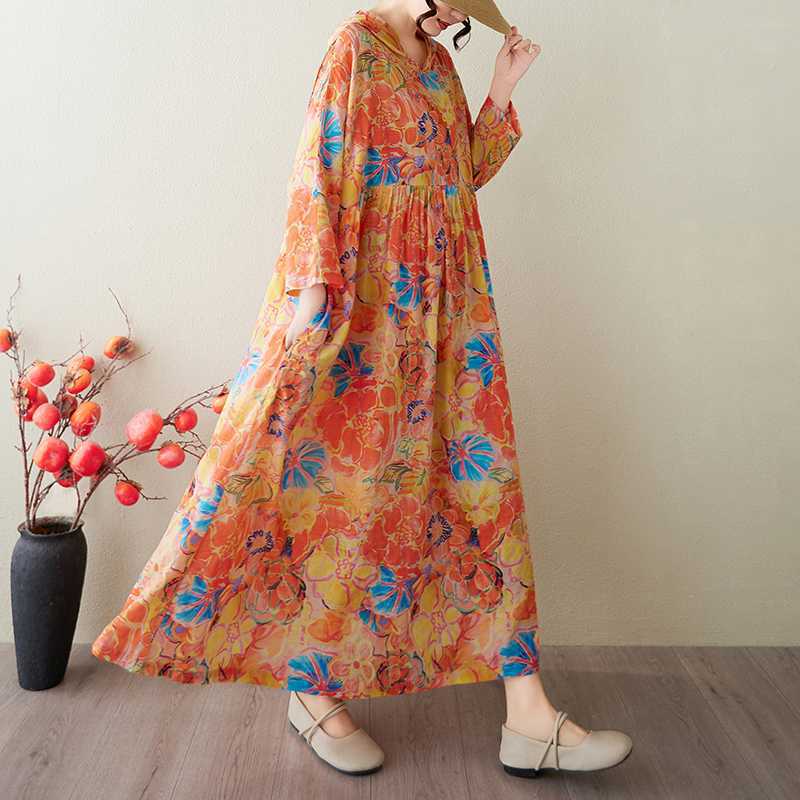 Летнее платье с капюшоном и принтом размера плюс One Size
Летнее платье с капюшоном и принтом размера плюс One Size