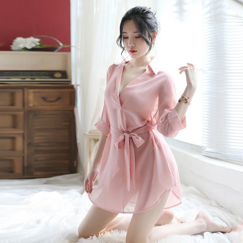 Fun women s cute princess chiffon perspective lace-up set solid color sexy shirt pajamas One size
Fun women s cute princess chiffon perspective lace-up set solid color sexy shirt pajamas One size