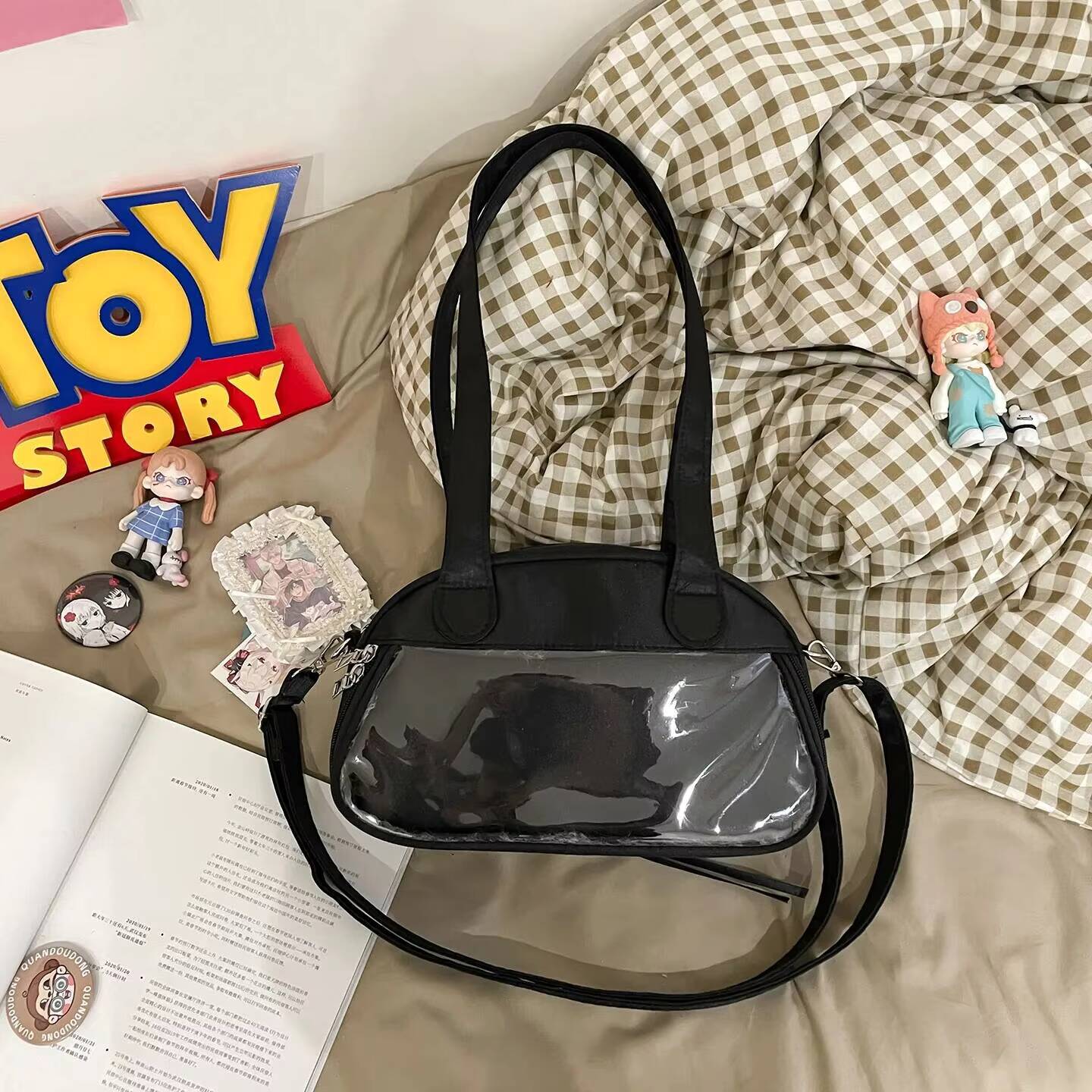 New Y2k Ballet Ribbon Bow Ita Shoulder Bag Cute Sweet Girl Transparent Small Crossbody Bag DIY Handbags Outdoor Purses Tote Bags 30x18x9cm
New Y2k Ballet Ribbon Bow Ita Shoulder Bag Cute Sweet Girl Transparent Small Crossbody Bag DIY Handbags Outdoor Purses Tote Bags 30x18x9cm