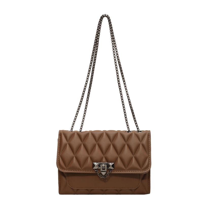 2024 Korean Version Versatile Shoulder Bag Fashion Rhombus Chain Crossbody Bag Simple Texture Lock Small Square Bag темно-коричневого кольору
2024 Korean Version Versatile Shoulder Bag Fashion Rhombus Chain Crossbody Bag Simple Texture Lock Small Square Bag темно-коричневого кольору