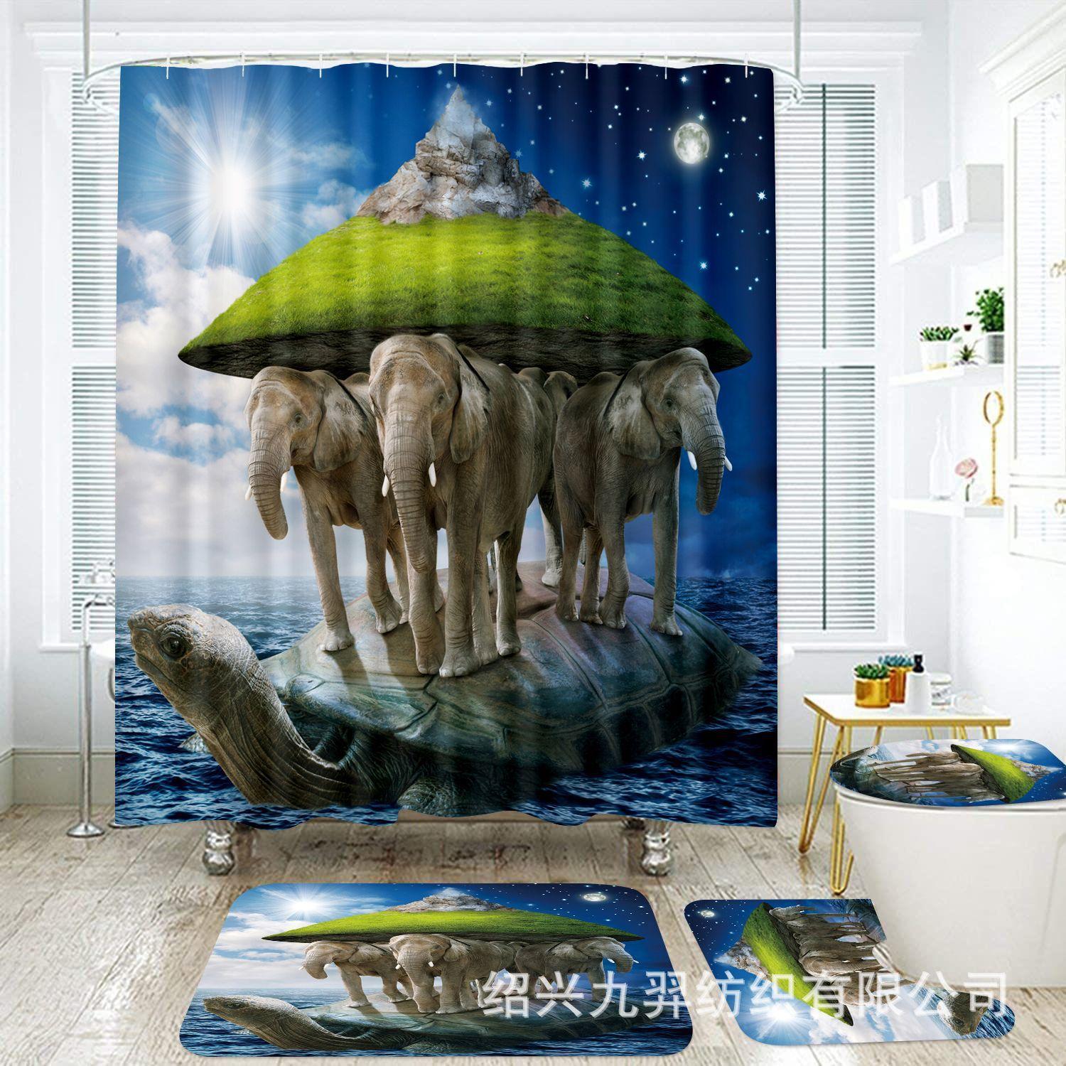 Digital Printing Bathroom Turtle Shower Curtain Four-Piece Bathroom Curtain Partition Curtain Non-Slip Absorbent Floor Mat floormat40x60cm
Digital Printing Bathroom Turtle Shower Curtain Four-Piece Bathroom Curtain Partition Curtain Non-Slip Absorbent Floor Mat floormat40x60cm