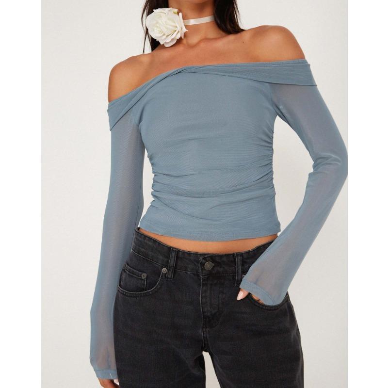 Женский летний новый модный тонкий короткий топ из марли с длинными рукавами и воротником в одну линию XL серый
Женский летний новый модный тонкий короткий топ из марли с длинными рукавами и воротником в одну линию XL серый