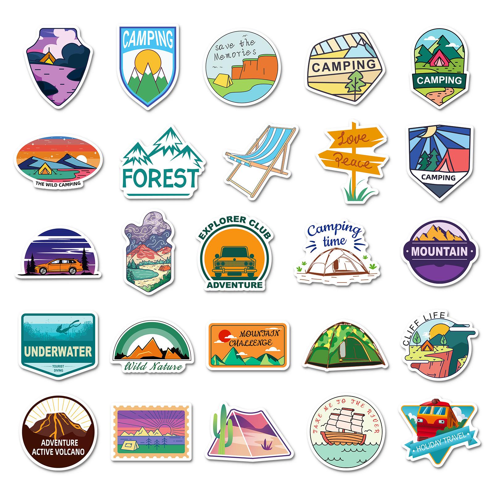 50 наклеек серии «Путешествия на открытом воздухе», наклейки бренда European And American Tide, Ins, для багажа, ноутбука, граффити
50 наклеек серии «Путешествия на открытом воздухе», наклейки бренда European And American Tide, Ins, для багажа, ноутбука, граффити