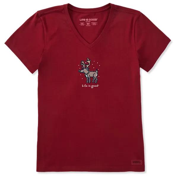 Life is Good. Women s Snowy Reindeer Short Sleeve Crusher Vee, Adirondack Red XL
Life is Good. Women s Snowy Reindeer Short Sleeve Crusher Vee, Adirondack Red XL