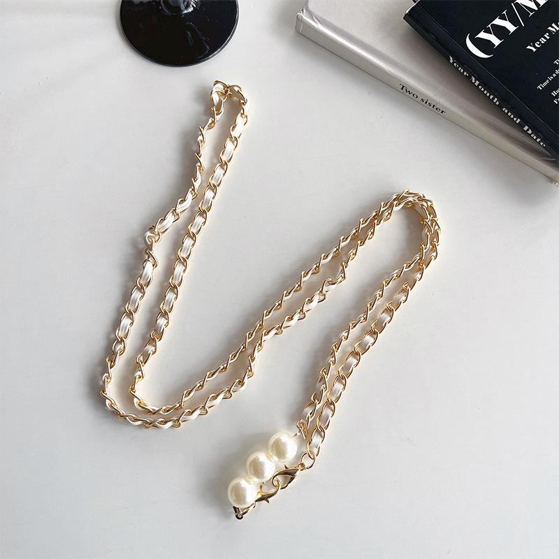 Light Luxury Pearl Leather Rope Electroplated Metal Mobile Phone Lanyard Messenger Chain Neck Decoration Diy Accessories Advanced Sense
Light Luxury Pearl Leather Rope Electroplated Metal Mobile Phone Lanyard Messenger Chain Neck Decoration Diy Accessories Advanced Sense