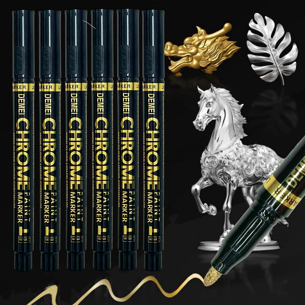 Reflective Metallic Marker Pens, DIY Liquid Signature Model, High Gloss, For Professional Use 6pcs золотистий
Reflective Metallic Marker Pens, DIY Liquid Signature Model, High Gloss, For Professional Use 6pcs золотистий
