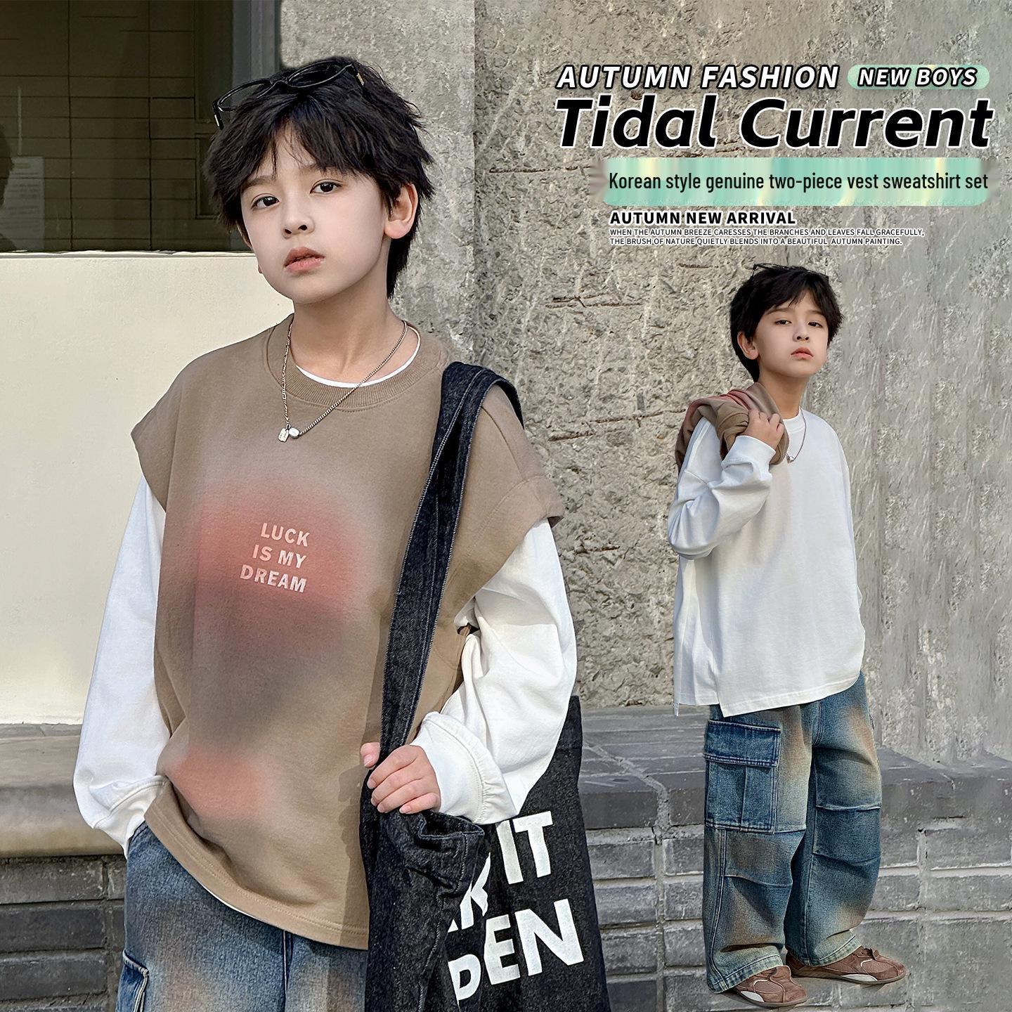 Boys 2026 Spring Cotton Vest & Hoodie Set - Trendy Two-Piece for Big Kids 120 cm коричневый/хаки
Boys 2026 Spring Cotton Vest & Hoodie Set - Trendy Two-Piece for Big Kids 120 cm коричневый/хаки