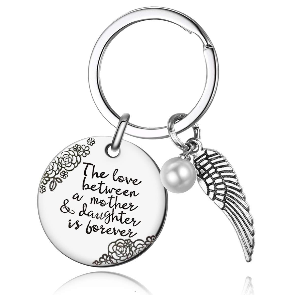 2 шт. Титановая сталь Хорошие сестры Лучший подарок на День матери Нержавеющая сталь Гравированный брелок Жемчужные крылья