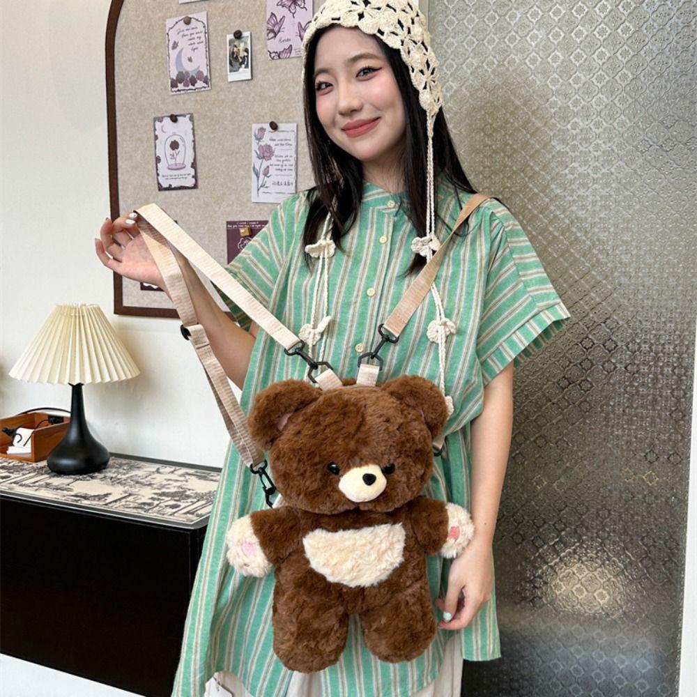 Love Bear Plush Shoulder Bag Универсальная сумка с изображением медведя-животного Милый рюкзак с изображением плюшевого медведя для улицы коричневый
Love Bear Plush Shoulder Bag Универсальная сумка с изображением медведя-животного Милый рюкзак с изображением плюшевого медведя для улицы коричневый