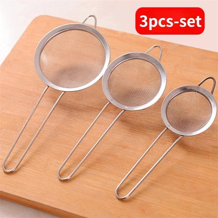 3 шт./комплект из нержавеющей стали, мелкоячеистый сетчатый фильтр для масла, дуршлаг для муки, сито, сито для выпечки, инструменты для кухни
3 шт./комплект из нержавеющей стали, мелкоячеистый сетчатый фильтр для масла, дуршлаг для муки, сито, сито для выпечки, инструменты для кухни