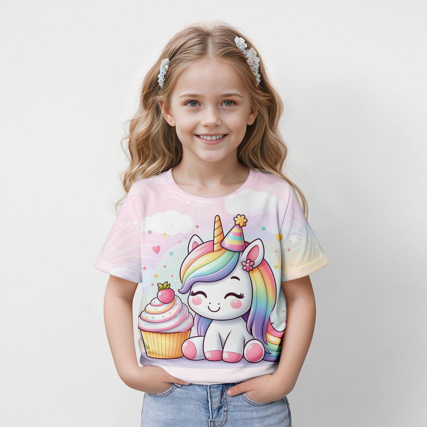 Одяг для дівчаток Дитяча футболка з коротким рукавом Милий 3D-принт з мультфільмами Дитячий літній одяг Рожевий повсякденний дитячий одяг для дівчаток 110
Одяг для дівчаток Дитяча футболка з коротким рукавом Милий 3D-принт з мультфільмами Дитячий літній одяг Рожевий повсякденний дитячий одяг для дівчаток 110