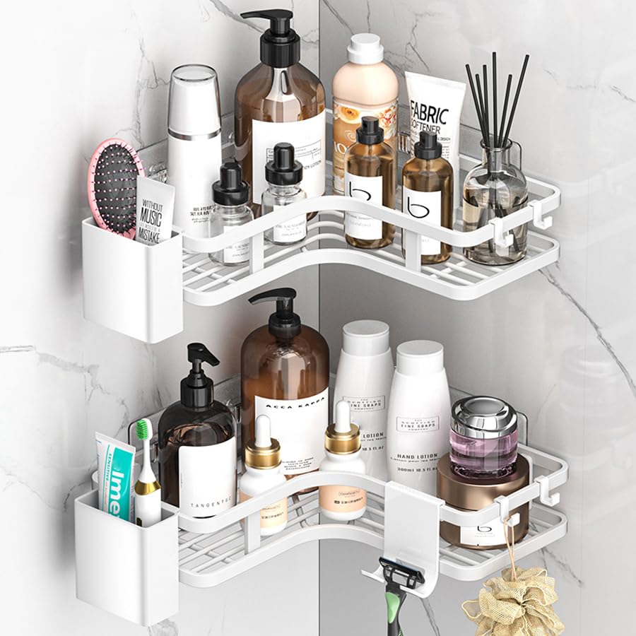 Zilnox Bathroom Shower Rack, Strong Adhesive, Bath Storage, Bathroom, Washroom, 2-Tier, White, 25cm Wide x 25cm Deep x 5cm High
Zilnox Bathroom Shower Rack, Strong Adhesive, Bath Storage, Bathroom, Washroom, 2-Tier, White, 25cm Wide x 25cm Deep x 5cm High