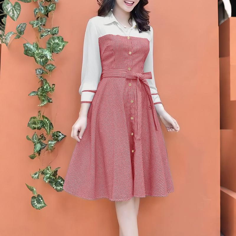 ZANZEA Women Casual Turn Down Collar 3/4 Sleeve Grid Patchwork Dress 5XL червоний
ZANZEA Women Casual Turn Down Collar 3/4 Sleeve Grid Patchwork Dress 5XL червоний