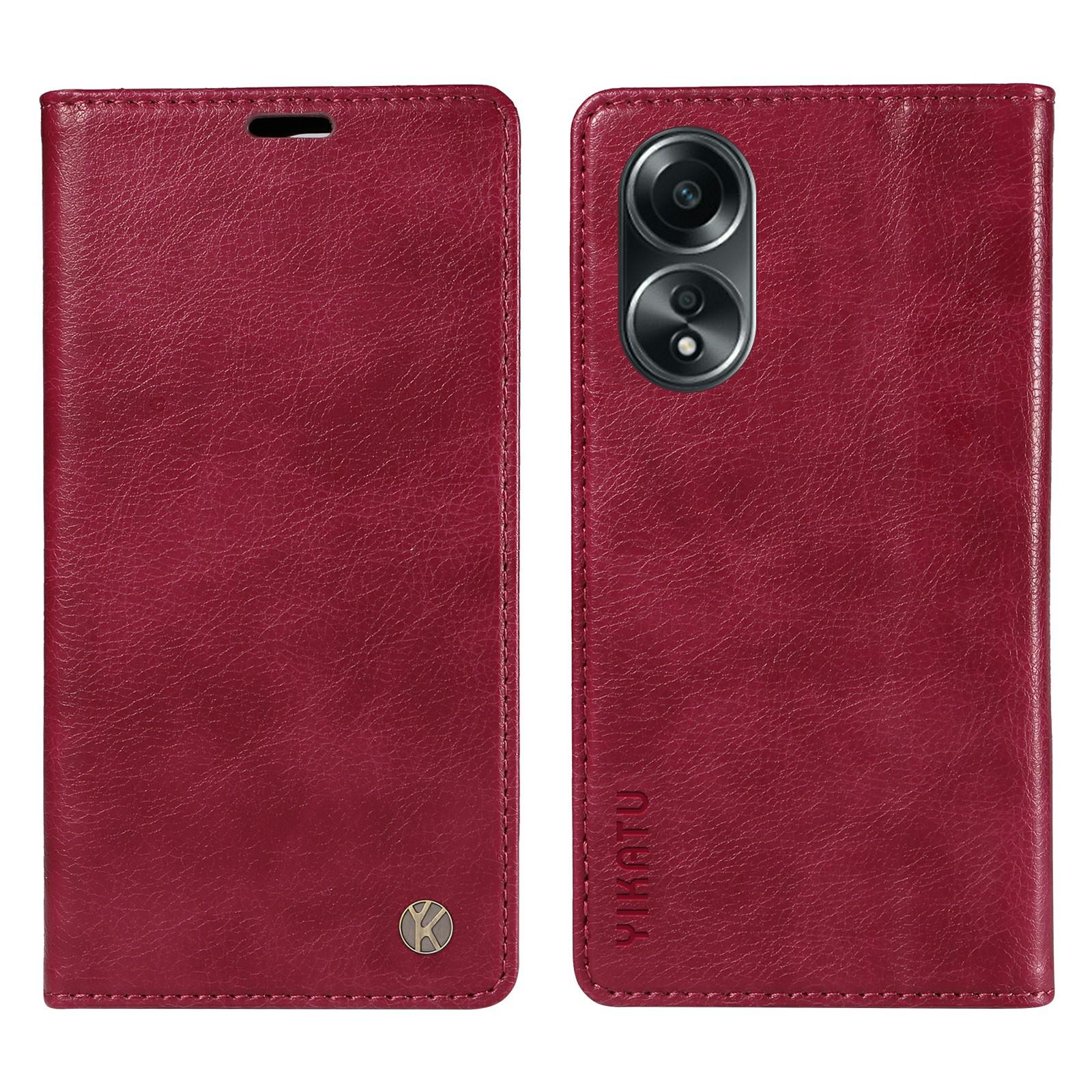 YIKATU YK-006 For Oppo A58 4G Leather Wallet Case Magnetic Closing Flip Phone Cover Wine Red
YIKATU YK-006 For Oppo A58 4G Leather Wallet Case Magnetic Closing Flip Phone Cover Wine Red