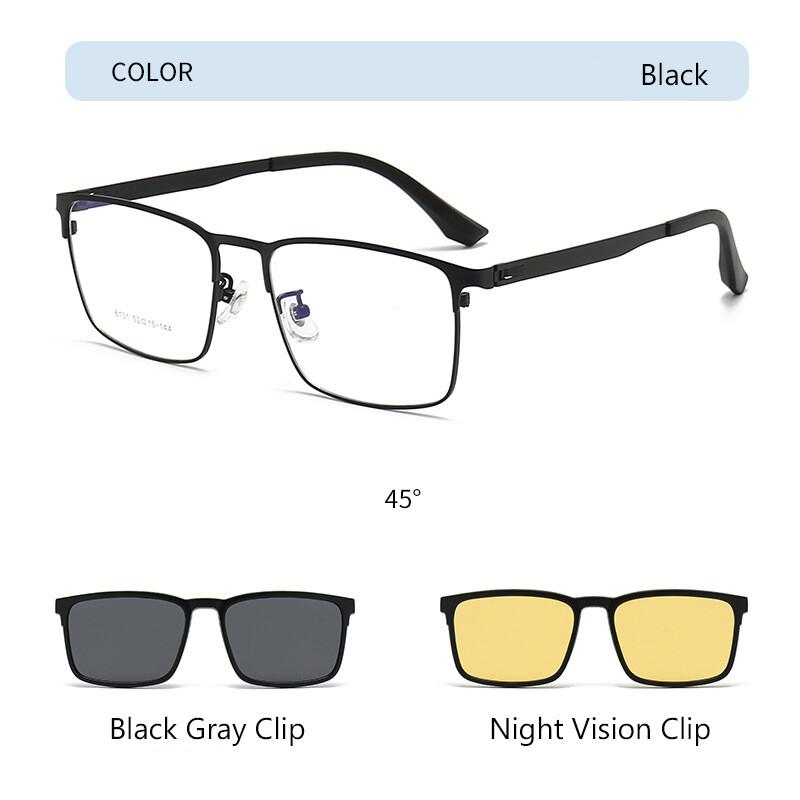 Night Vision Magnet Clip Polarized Sunglasses TR90 Custom Prescription Eyeglasses Large Metal Square Men‘s Myopia Glasses Original Lenses чорний
Night Vision Magnet Clip Polarized Sunglasses TR90 Custom Prescription Eyeglasses Large Metal Square Men‘s Myopia Glasses Original Lenses чорний