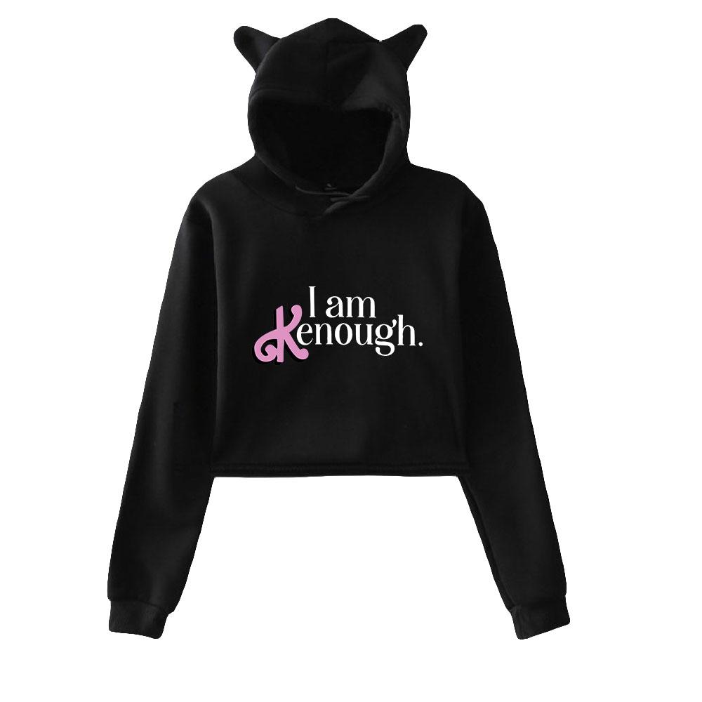 New Women s Long Sleeve Crop Top Hoodie Barbie I Am Kenough Letter Printed Sweatshirt with Cute Cat Ear
New Women s Long Sleeve Crop Top Hoodie Barbie I Am Kenough Letter Printed Sweatshirt with Cute Cat Ear