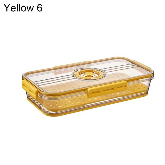 Ящик для хранения в холодильнике прозрачный, легко моется, ПЭТ премиум-класса, прозрачный органайзер для хранения, контейнеры для домохозяйки 6 жёлтый