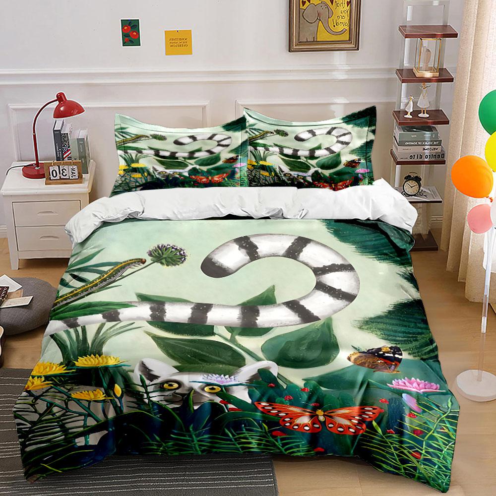 Striped lemur with butterflies. Bedding sets Duvet cover sets Duvet covers Pillowcases(1 * Duvet Cover 2 * Pillowcases, without duvet insert) 135x200cm
Striped lemur with butterflies. Bedding sets Duvet cover sets Duvet covers Pillowcases(1 * Duvet Cover 2 * Pillowcases, without duvet insert) 135x200cm