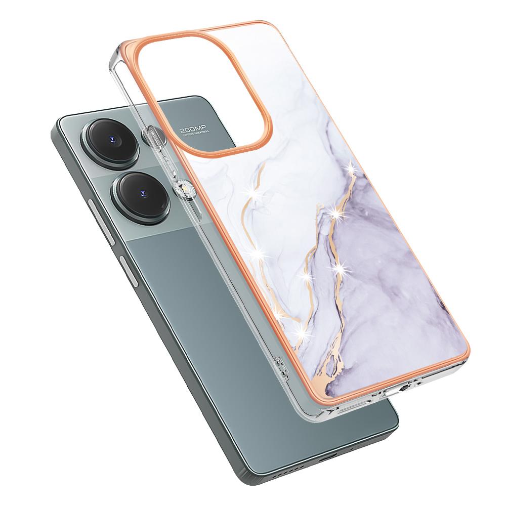 For Xiaomi Redmi Note 13 Pro 4G/Poco M6 Pro 4G TPU Case with IMD Marble Pattern Electroplated Back Cover Purple 002
For Xiaomi Redmi Note 13 Pro 4G/Poco M6 Pro 4G TPU Case with IMD Marble Pattern Electroplated Back Cover Purple 002