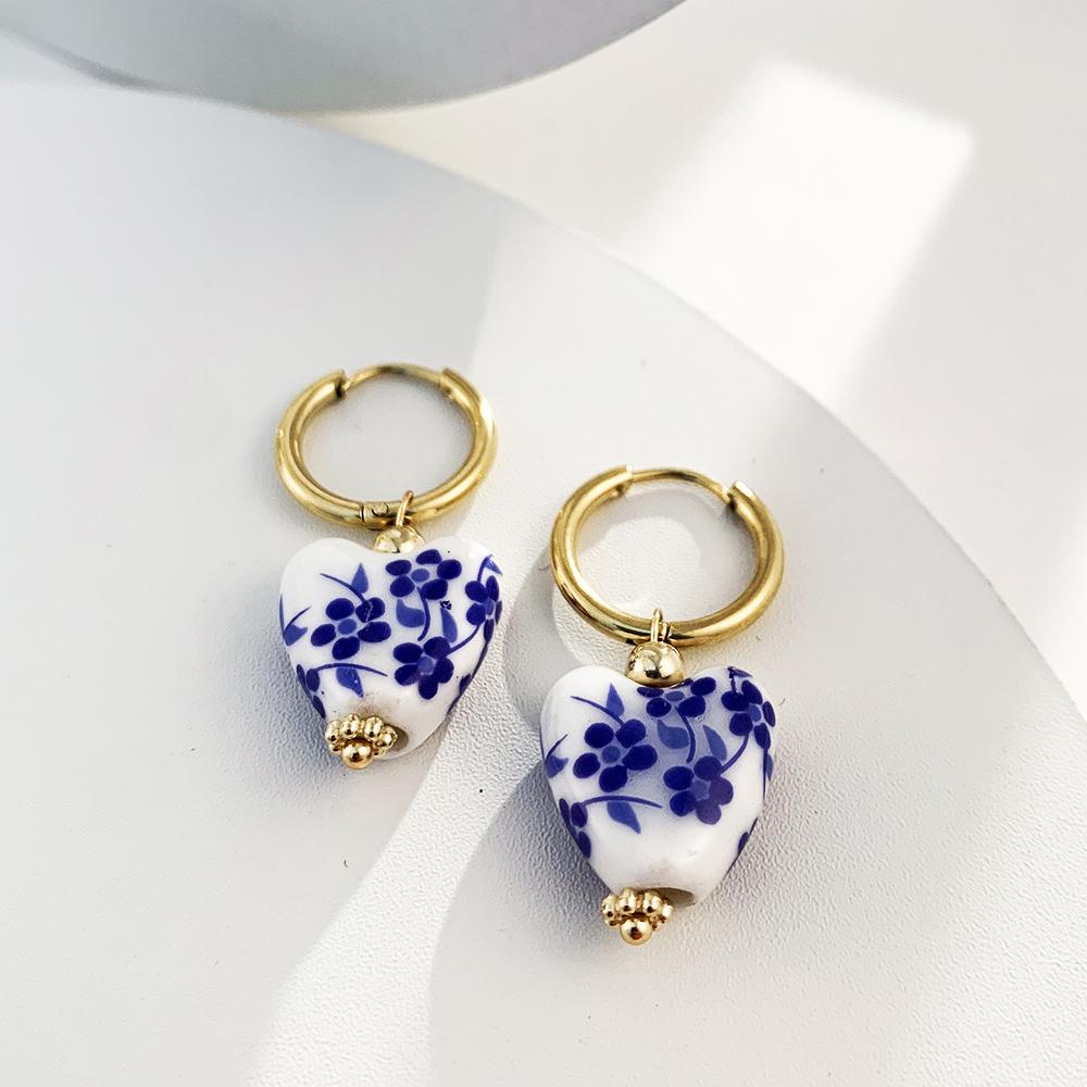 Vintage Flower Ceramic Teapot Round Beads Asymmetric Drop Earrings for Women Stainless Steel Circle Earring Pendientes Gift
Vintage Flower Ceramic Teapot Round Beads Asymmetric Drop Earrings for Women Stainless Steel Circle Earring Pendientes Gift