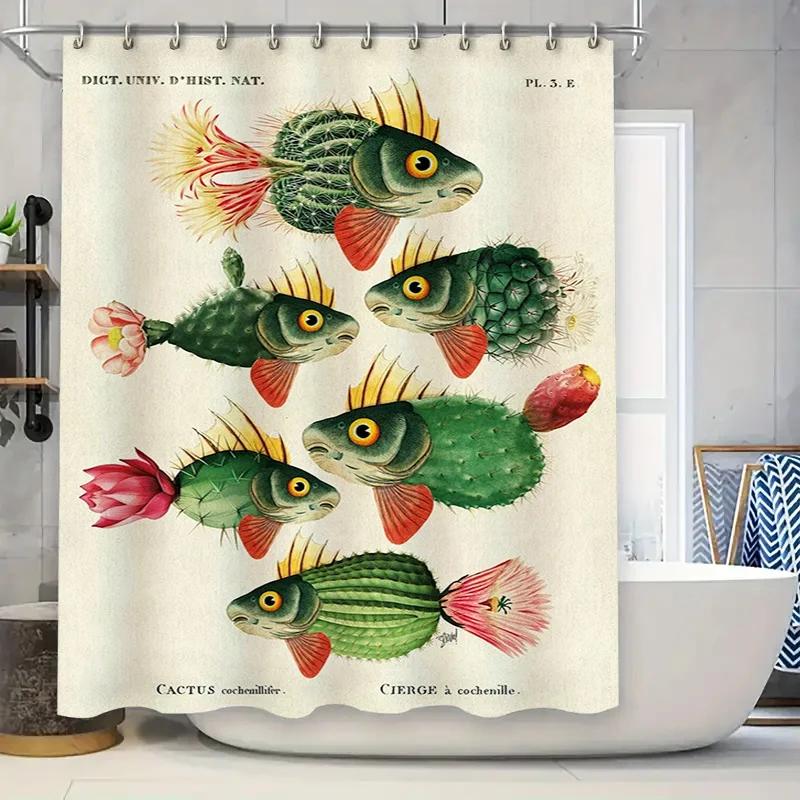 Artistic Fish Decor Shower Curtain Vintage Green Color Cactus Print Fabric Waterproof Bath Hanging Decoration Home Bathroom Wall W60H190(CM)-1 Pcs
Artistic Fish Decor Shower Curtain Vintage Green Color Cactus Print Fabric Waterproof Bath Hanging Decoration Home Bathroom Wall W60H190(CM)-1 Pcs