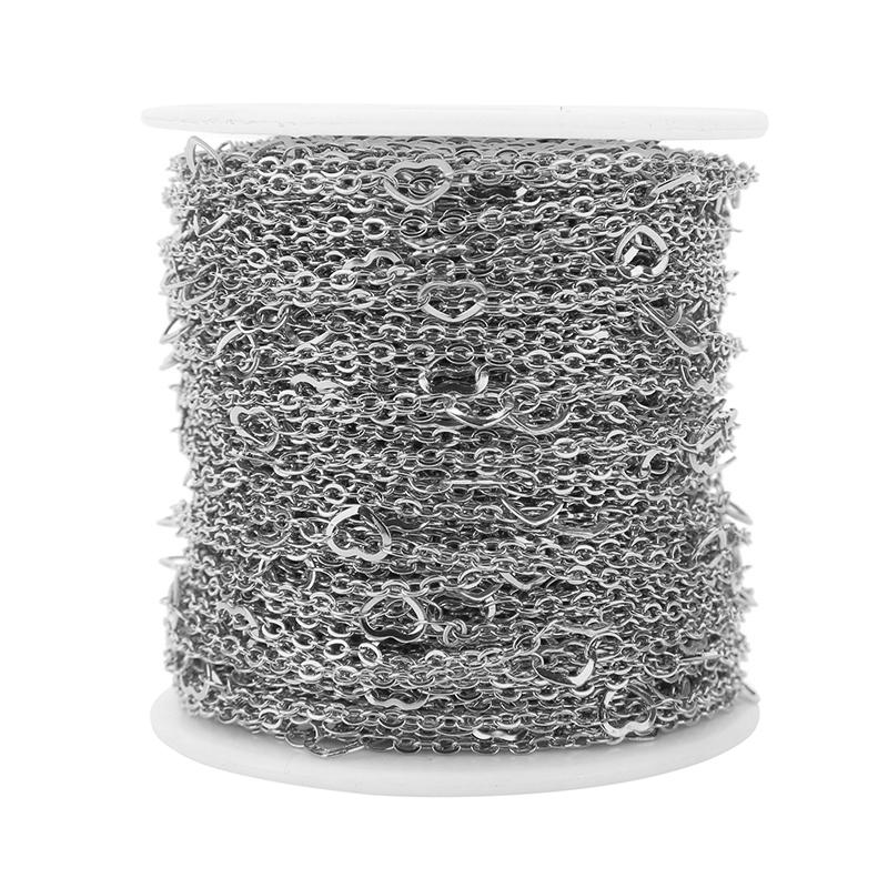 2meters Dia 2mm Heart Chains Bulk Stainless Steel Open Link Chains Necklace Bracelet Lot for Jewelry Making Supplies Accessories
2meters Dia 2mm Heart Chains Bulk Stainless Steel Open Link Chains Necklace Bracelet Lot for Jewelry Making Supplies Accessories