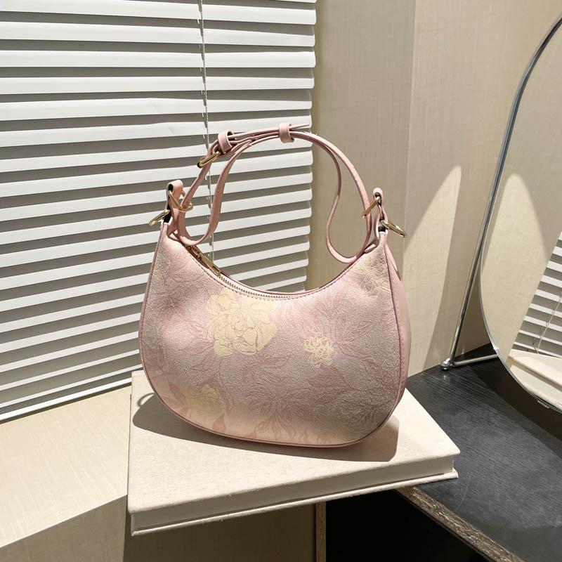 Маленькая сумка для ручной клади, женская новая модная сумка через плечо, летняя нишевая сумка-пельмень для поездок на работу розовый