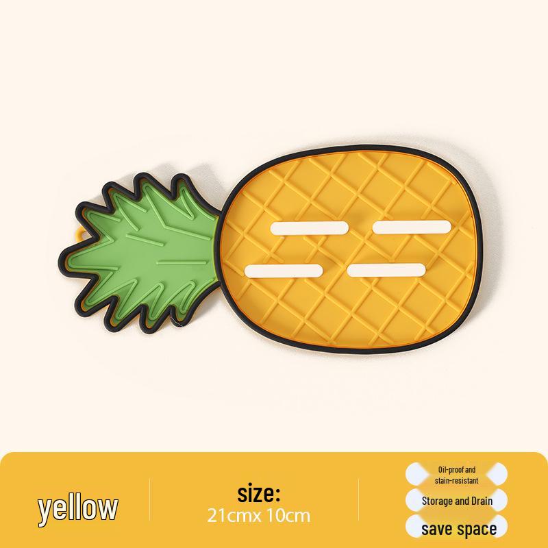 Pineapple Soft Rubber Mat for Pot Lids, Soap Draining, Spatula Storage, Heat Insulation, and Cutting Board 21CM x 10CM
Pineapple Soft Rubber Mat for Pot Lids, Soap Draining, Spatula Storage, Heat Insulation, and Cutting Board 21CM x 10CM