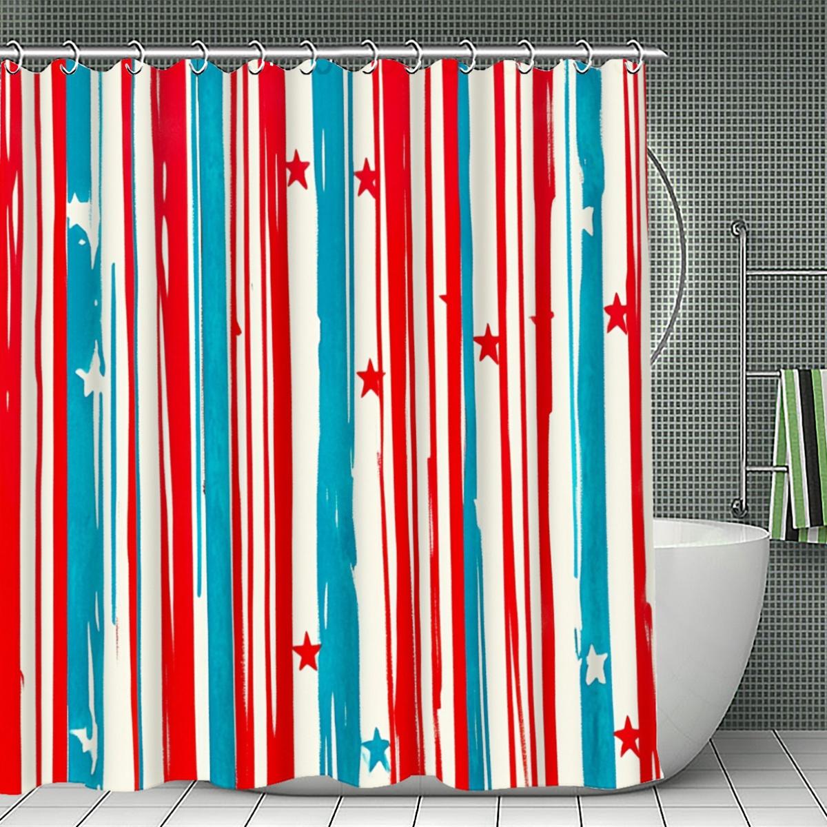 Watercolor Stripe & Star Shower Curtain 1Pc With 12 Hooks For Bathroom Home Decor Polyester 2D Flat Print 70.8X70.8 Inch W60H190(CM)-1 Pcs
Watercolor Stripe & Star Shower Curtain 1Pc With 12 Hooks For Bathroom Home Decor Polyester 2D Flat Print 70.8X70.8 Inch W60H190(CM)-1 Pcs