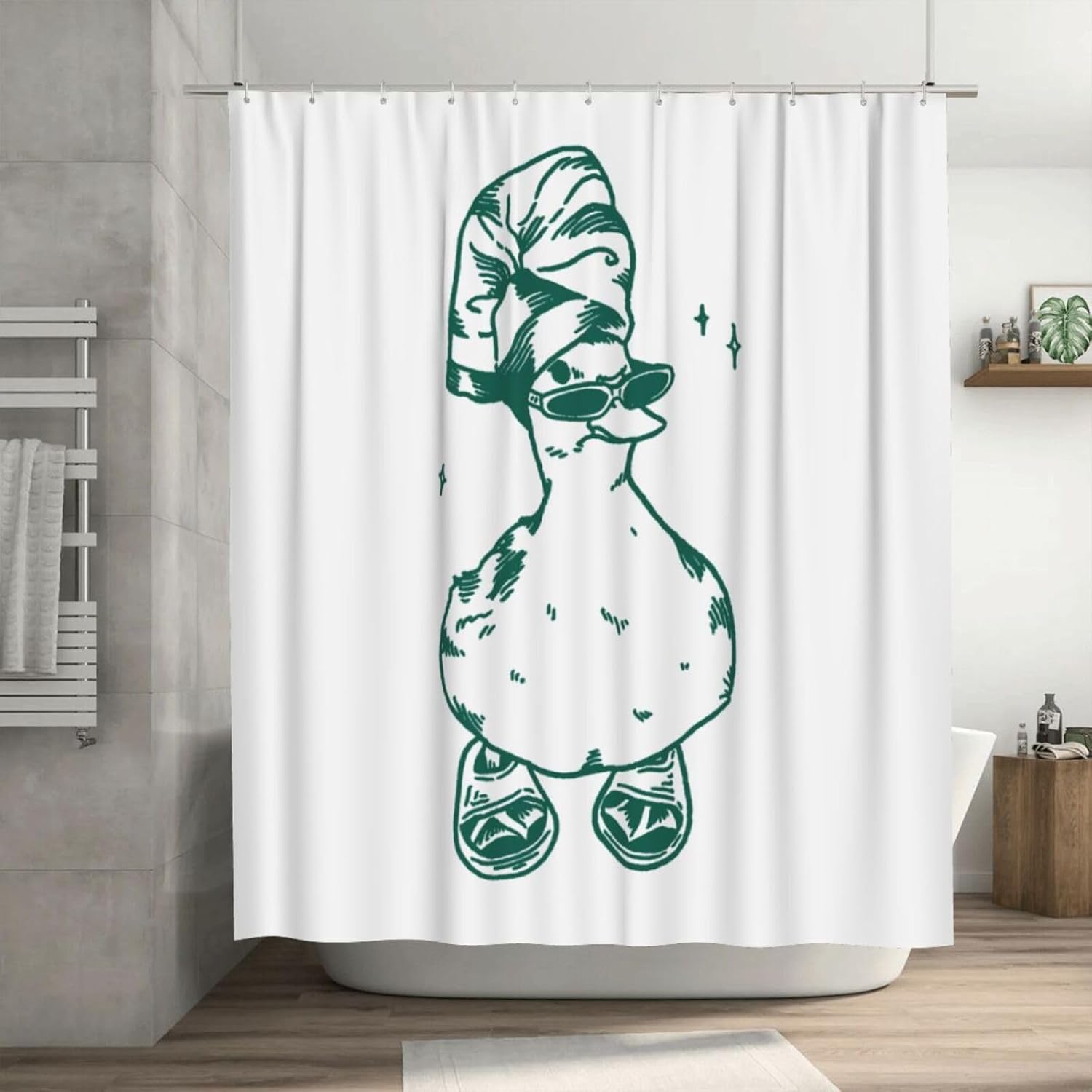 Funny Duck Printed Shower Curtain Quirky Cartoon Artwork For Teens Dorms Bathroom Decor W60H190(CM)-1 Pcs
Funny Duck Printed Shower Curtain Quirky Cartoon Artwork For Teens Dorms Bathroom Decor W60H190(CM)-1 Pcs