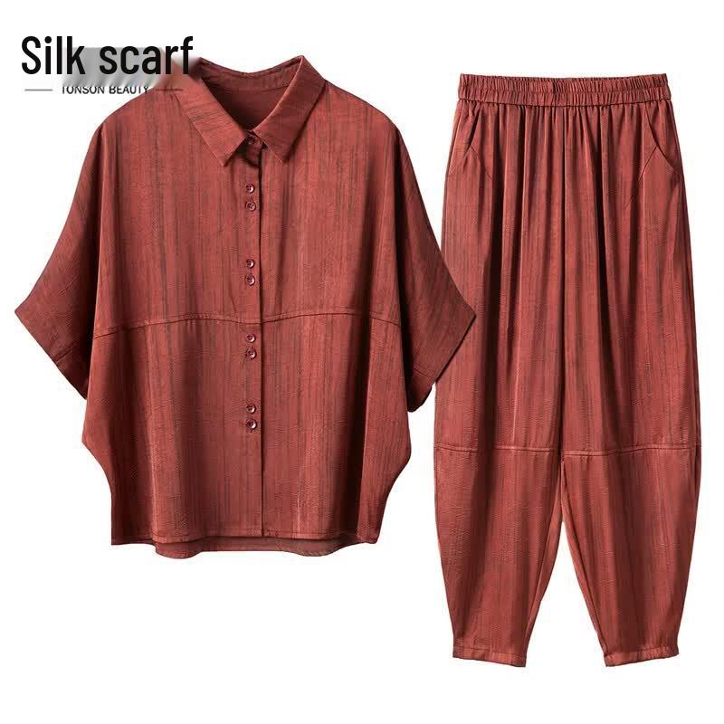 Women s Casual Two-Piece Lapel Top & Cropped Pants Set S
Women s Casual Two-Piece Lapel Top & Cropped Pants Set S
