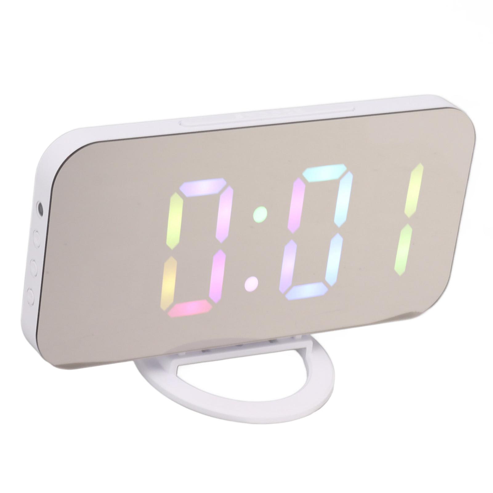 Світлодіодний дзеркальний цифровий будильник Великий регульована яскравість Кольоровий RGB дисплей Поруч із цифровим годинником з подвійним USB білий
Світлодіодний дзеркальний цифровий будильник Великий регульована яскравість Кольоровий RGB дисплей Поруч із цифровим годинником з подвійним USB білий